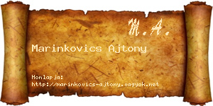 Marinkovics Ajtony névjegykártya